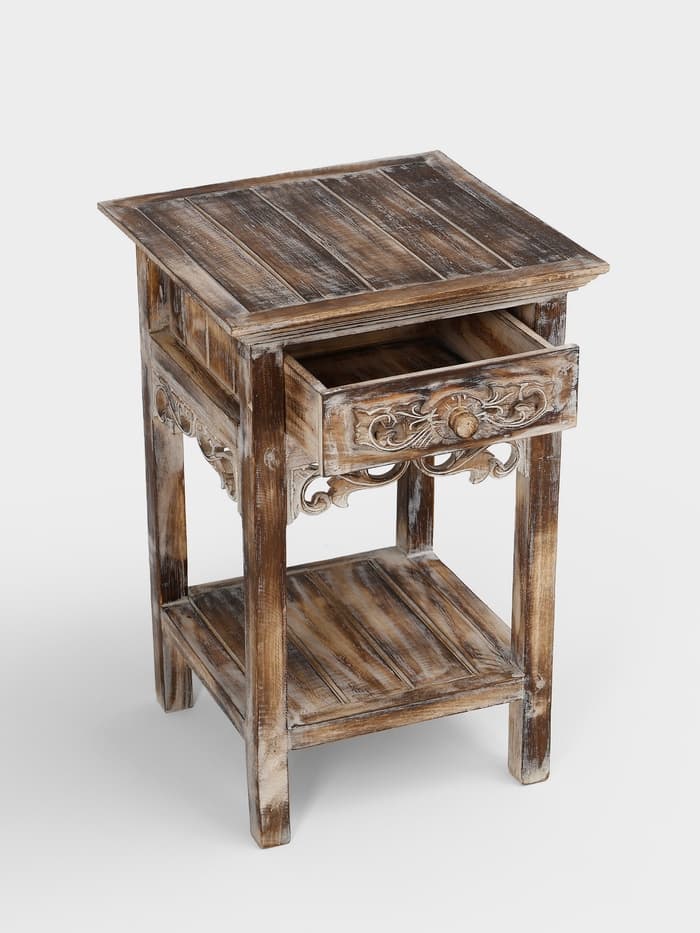 Тумба «Старый Бали», 40×40×60 см, дерево албезия, светло-коричневая