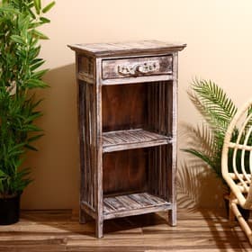 Тумба «Старый Бали», 50×30×90 см, дерево албезия, светло-коричневая