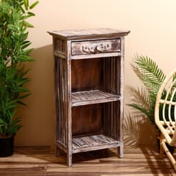 Тумба «Старый Бали», 50×30×90 см, дерево албезия, светло-коричневая