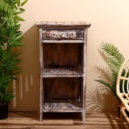 Тумба «Старый Бали», 50×30×90 см, дерево албезия, светло-коричневая