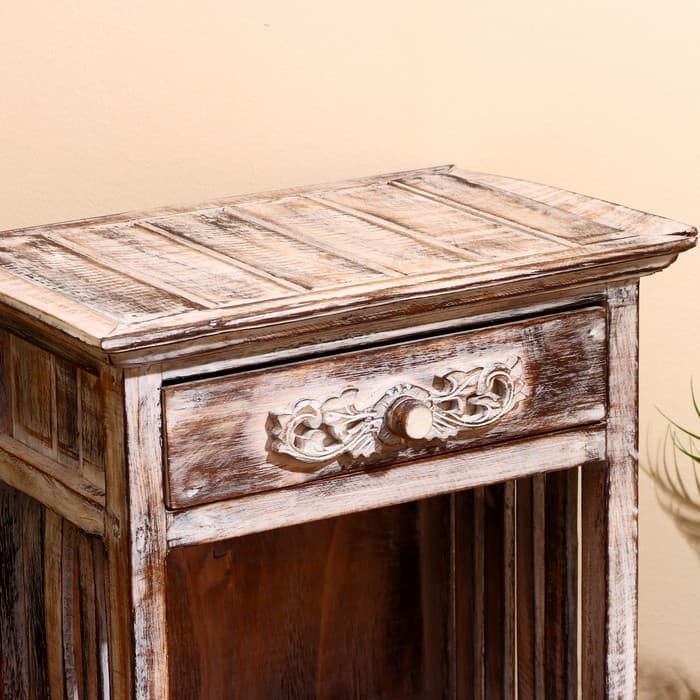 Тумба «Старый Бали», 50×30×90 см, дерево албезия, светло-коричневая