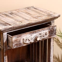 Тумба «Старый Бали», 50×30×90 см, дерево албезия, светло-коричневая