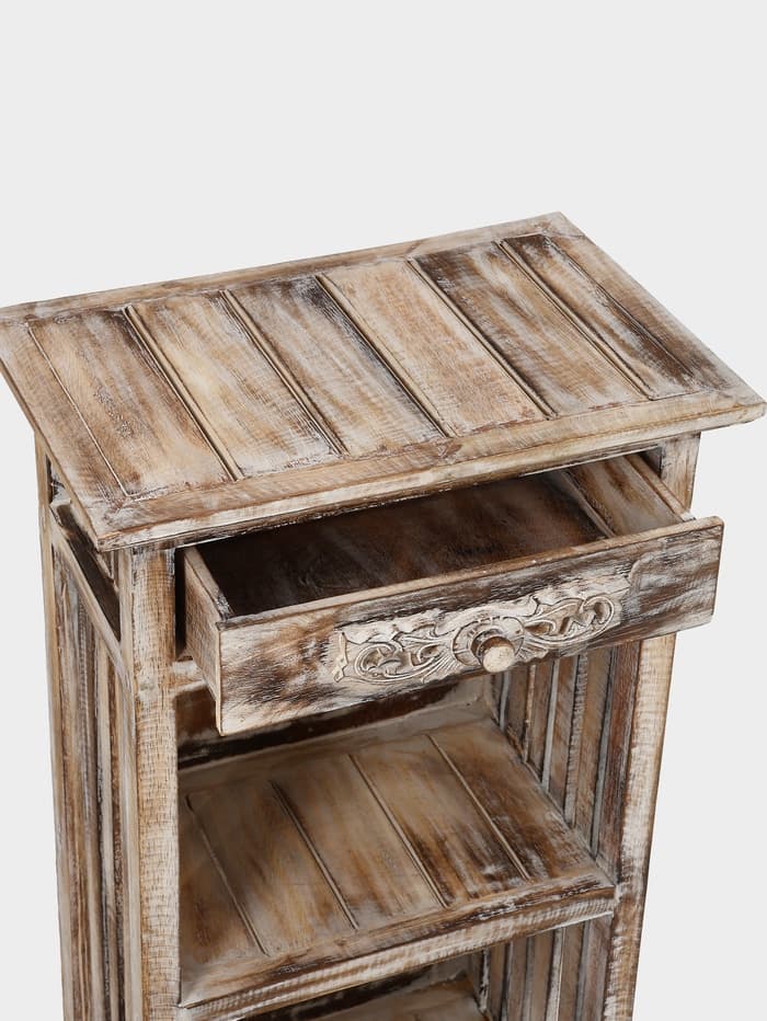 Тумба «Старый Бали», 50×30×90 см, дерево албезия, светло-коричневая