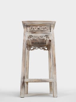 Тумба «Старый Бали», 40×40×80 см, дерево албезия, белая