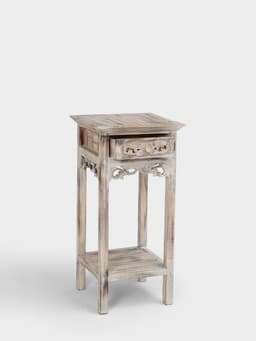 Тумба «Старый Бали», 40×40×80 см, дерево албезия, белая