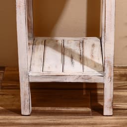 Тумба «Старый Бали», 40×40×80 см, дерево албезия, белая