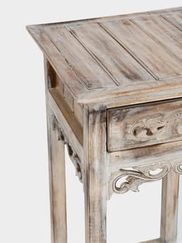 Тумба «Старый Бали», 40×40×80 см, дерево албезия, белая