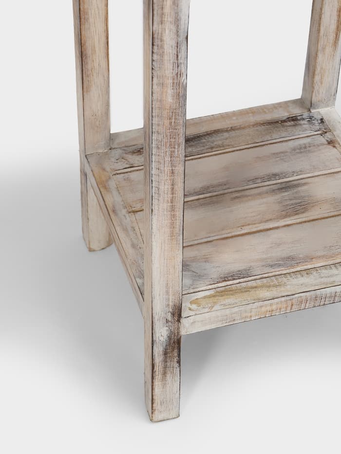 Тумба «Старый Бали», 40×40×80 см, дерево албезия, белая