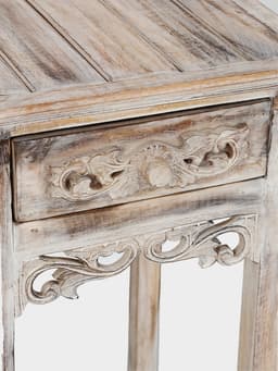 Тумба «Старый Бали», 40×40×80 см, дерево албезия, белая