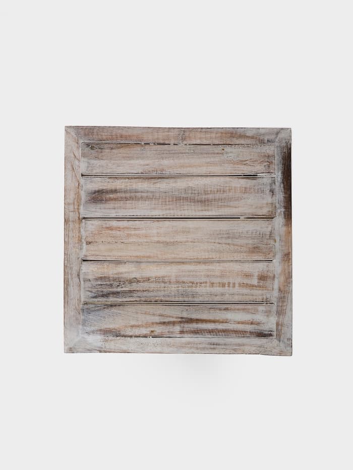 Тумба «Старый Бали», 40×40×80 см, дерево албезия, белая