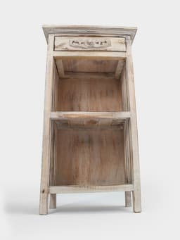 Тумба «Старый Бали», 50×30×90 см, дерево албезия, белая