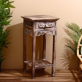 Тумба «Старый Бали», 40×40×80 см, дерево албезия, светло-коричневая