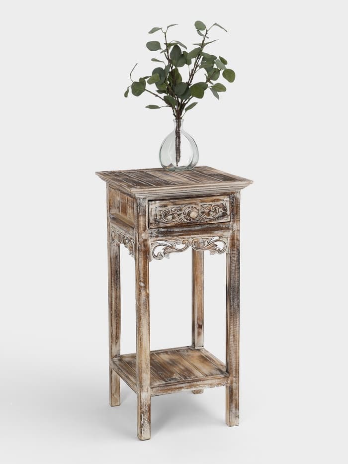 Тумба «Старый Бали», 40×40×80 см, дерево албезия, светло-коричневая