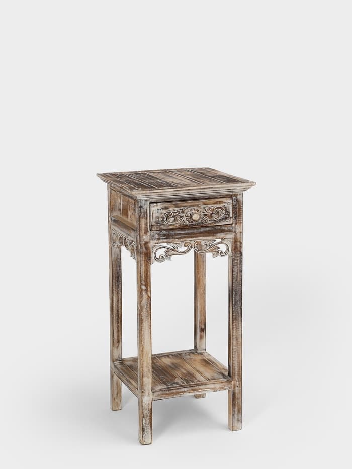 Тумба «Старый Бали», 40×40×80 см, дерево албезия, светло-коричневая