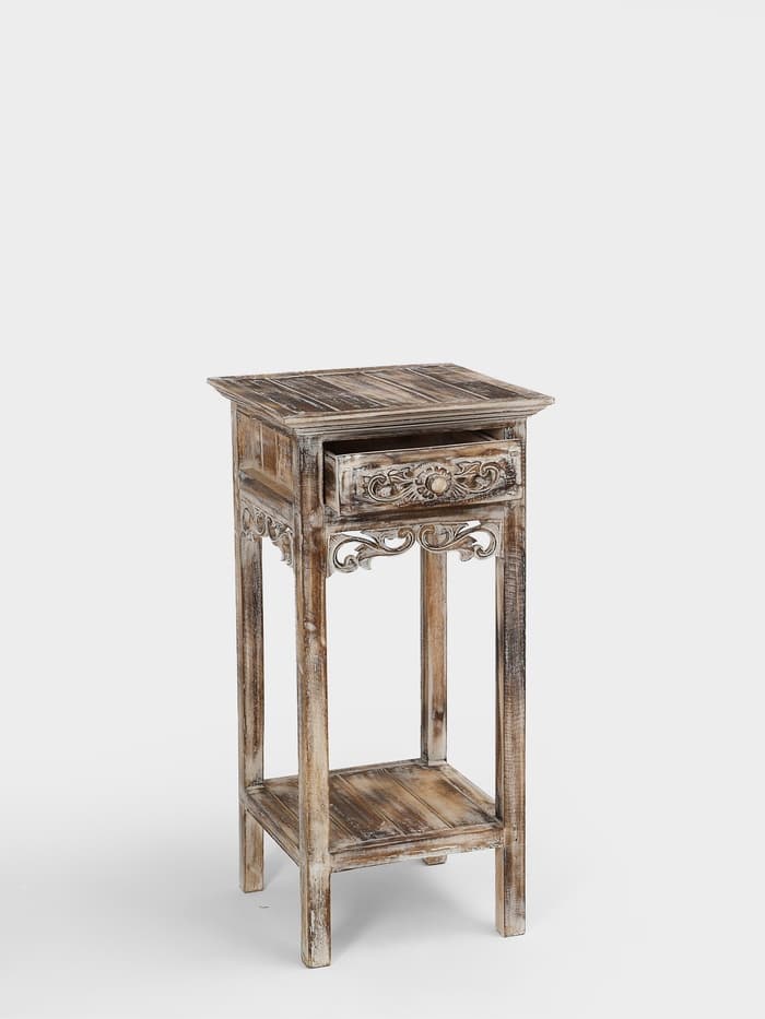 Тумба «Старый Бали», 40×40×80 см, дерево албезия, светло-коричневая