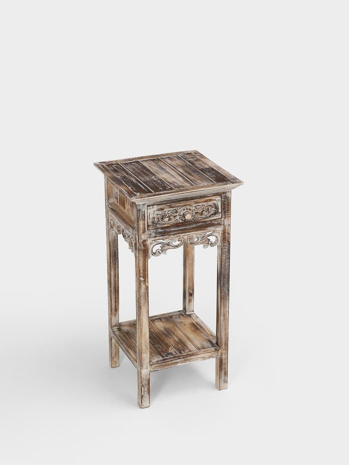 Тумба «Старый Бали», 40×40×80 см, дерево албезия, светло-коричневая