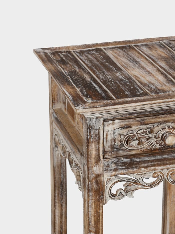 Тумба «Старый Бали», 40×40×80 см, дерево албезия, светло-коричневая