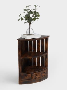 Стеллаж угловой «Бали стайл», 40×40×70 см, дерево албезия, коричневый