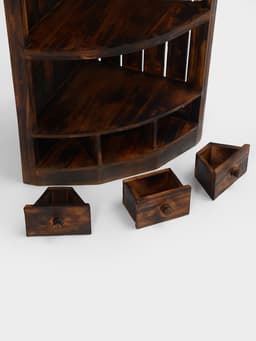 Стеллаж угловой «Бали стайл», 40×40×70 см, дерево албезия, коричневый