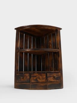 Стеллаж угловой «Бали стайл», 40×40×70 см, дерево албезия, коричневый