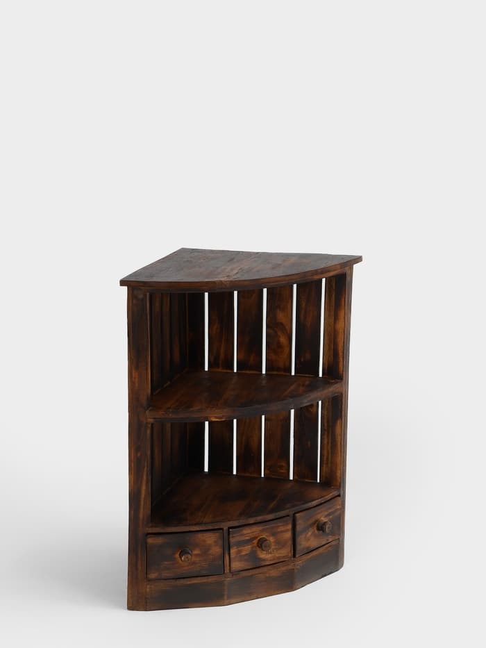 Стеллаж угловой «Бали стайл», 40×40×70 см, дерево албезия, коричневый