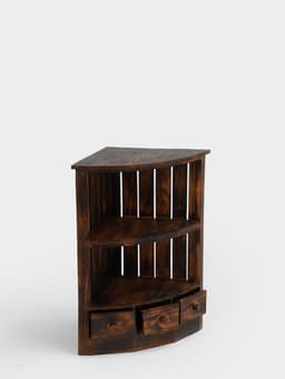 Стеллаж угловой «Бали стайл», 40×40×70 см, дерево албезия, коричневый