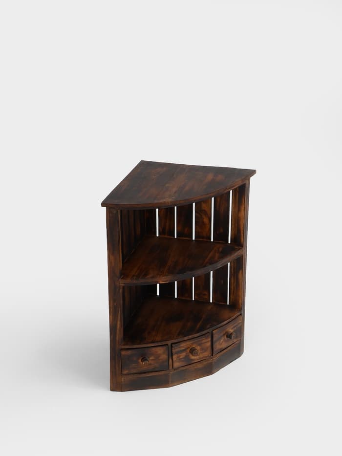 Стеллаж угловой «Бали стайл», 40×40×70 см, дерево албезия, коричневый