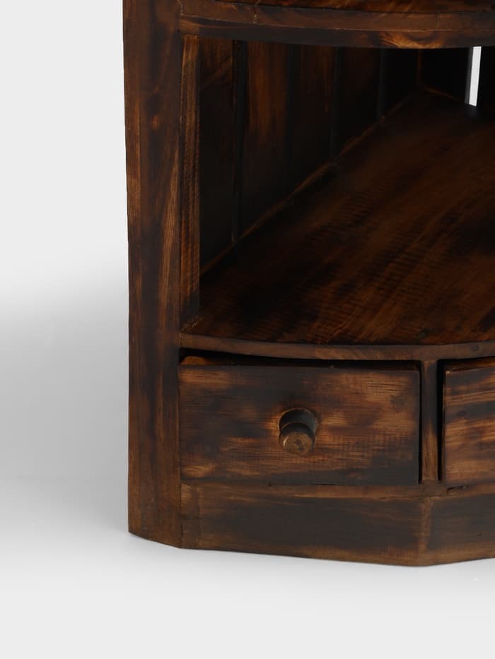 Стеллаж угловой «Бали стайл», 40×40×70 см, дерево албезия, коричневый