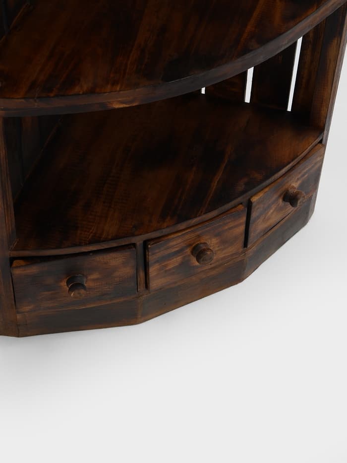 Стеллаж угловой «Бали стайл», 40×40×70 см, дерево албезия, коричневый