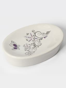 Аксессуары для ванной Доляна «Изящество», 4 предмета, дозатор 250 мл, мыльница, 2 стакана, белые