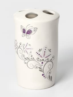 Аксессуары для ванной Доляна «Изящество», 4 предмета, дозатор 250 мл, мыльница, 2 стакана, белые