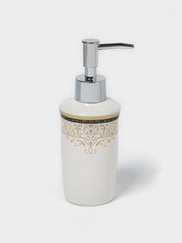 Набор аксессуаров для ванной комнаты Доляна «Золотая роскошь», 4 предмета, дозатор 250 мл, мыльница, 2 стакана, белый