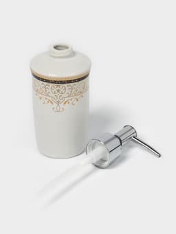 Набор аксессуаров для ванной комнаты Доляна «Золотая роскошь», 4 предмета, дозатор 250 мл, мыльница, 2 стакана, белый