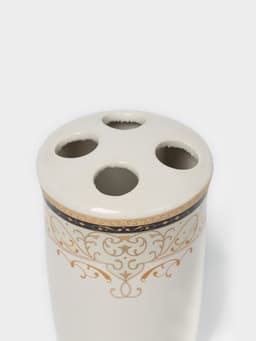 Набор аксессуаров для ванной комнаты Доляна «Золотая роскошь», 4 предмета, дозатор 250 мл, мыльница, 2 стакана, белый