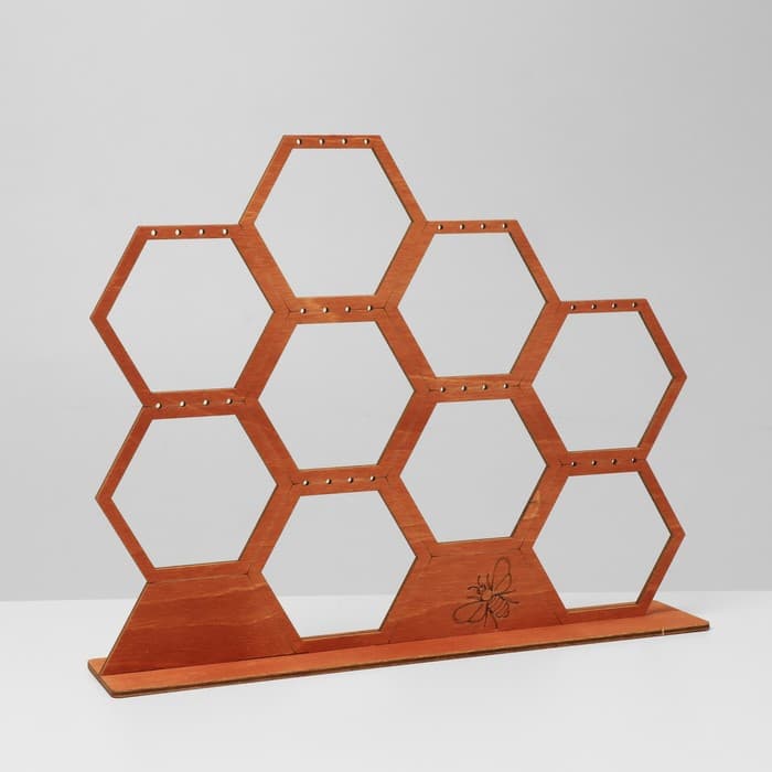 Подставка для украшений «Соты», 28×5,5×23 см, фанера, цвет полисандр