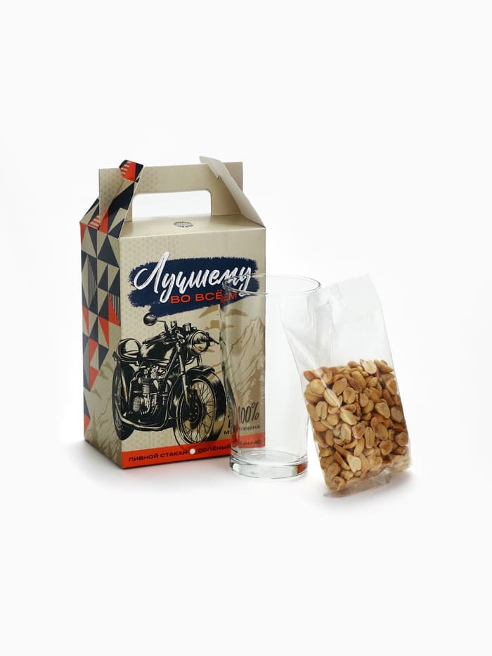 Подарочный набор «Лучшему во всём» пивной стакан, арахис