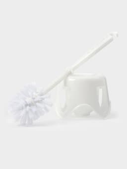 Ёршик для унитаза Spin&Clean Disco, пластик, 11.5×11.5×32.5 см, с подставкой, белый