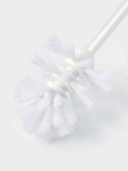 Ёршик для унитаза Spin&Clean Disco, пластик, 11.5×11.5×32.5 см, с подставкой, белый