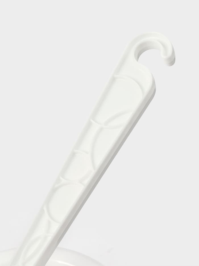 Ёршик для унитаза Spin&Clean Disco, пластик, 11.5×11.5×32.5 см, с подставкой, белый