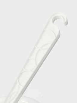 Ёршик для унитаза Spin&Clean Disco, пластик, 11.5×11.5×32.5 см, с подставкой, белый