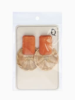 Серьги из дерева «Ваканда», стиль, плетёный диск, бежево-коричневые