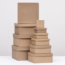 Набор коробок квадратных 10 в 1 крафт, 23×23×12 - 5.5×5.5×2.5 см