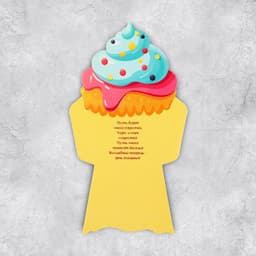 Открытка‒конверт для денег фигурный «Кекс», 10.5 х 16 см