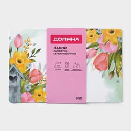 Салфетки сервировочные на стол Доляна «Акварель», 6 шт., 43×28 см