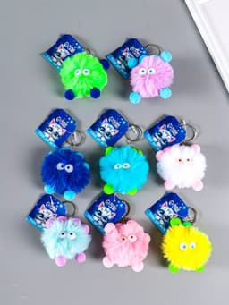 Брелок для ключей на кольце «Пушистик с ушками», мягкий, на сумку, рюкзак, 10 см, МИКС