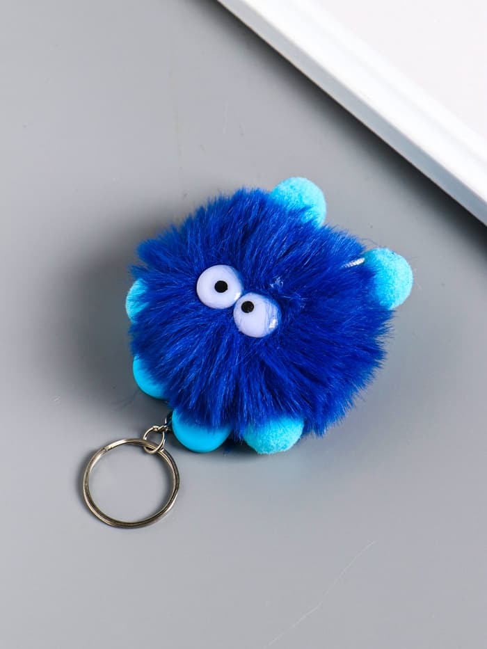 Брелок для ключей на кольце «Пушистик с ушками», мягкий, на сумку, рюкзак, 10 см, МИКС