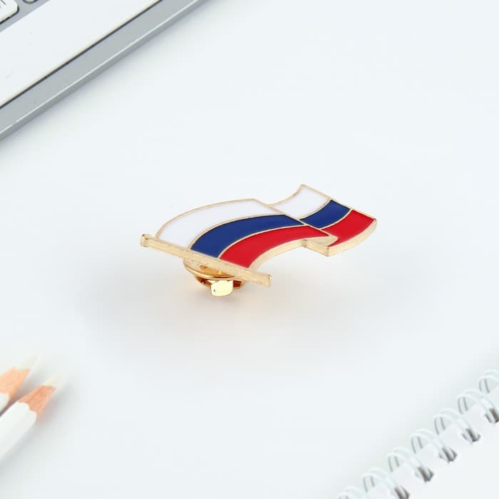 Значок «Флаг России», 3×2.2 см