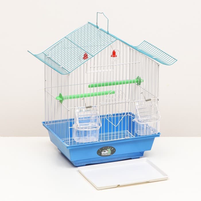 Клетка для птиц укомплектованная Bd-1/1d, 30×23×39 см, голубая