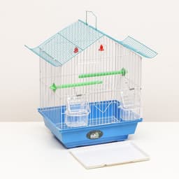 Клетка для птиц укомплектованная Bd-1/1d, 30×23×39 см, голубая