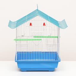Клетка для птиц укомплектованная Bd-1/1d, 30×23×39 см, голубая